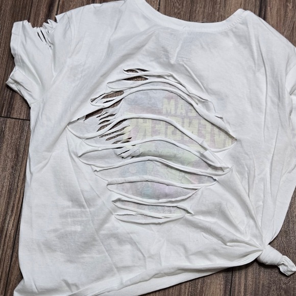 Marvel Team Avengers Distressed Shredded Graphic Tee White 2XL Fifth Sun Custom - Picture 7 of 9